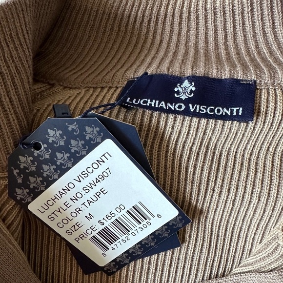 🛍️ NWT Luchiano Visconti Taupe color sweater size medium - Picture 4 of 8